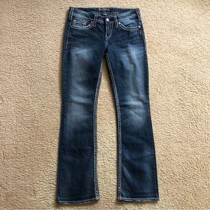 Silver Jeans Pioneer Flap Contrast Stitching Embellished Jeans